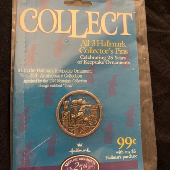 Vintage 1998 Hallmark Keepsake 25th anniversary collector pin #1. Metal pin NWT - Picture 1 of 6